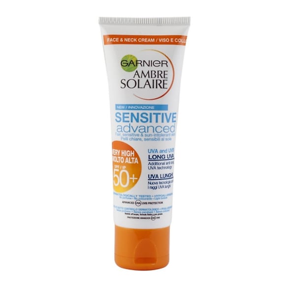 Ambre Solaire Sensitive Advanced Face & Neck Cream SPF50+, LABO GARNIER